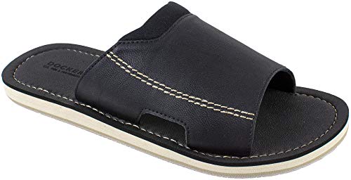 Dockers Men's Sandal, Slide Sandal with Premium and Classic Comfort, PU Upper, Black, Men's size 11-12