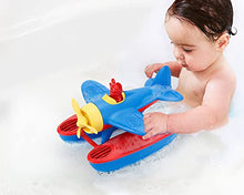 Load image into Gallery viewer, Green Toys Disney Baby Exclusive Mickey Mouse Seaplane, Blue/Red - Pretend Play, Motor Skills, Kids Bath Toy Floating Vehicle. No BPA, phthalates, PVC. Dishwasher Safe, Recycled Plastic, Made in USA.
