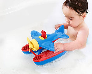 Green Toys Disney Baby Exclusive Mickey Mouse Seaplane, Blue/Red - Pretend Play, Motor Skills, Kids Bath Toy Floating Vehicle. No BPA, phthalates, PVC. Dishwasher Safe, Recycled Plastic, Made in USA.