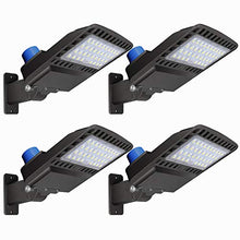 Load image into Gallery viewer, LEDMO LED Parking Lot Lights 19500LM - [500W HID/HPS Replacement] Adjustable LED Shoebox Street Pole with Dusk to Dawn Photocell Slip Fitter Commercial Area Yard Lighting 5000K 150W 4 Pack
