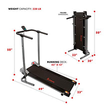 Load image into Gallery viewer, Sunny Health &amp; Fitness SF-T1407M Manual Walking Treadmill, Gray
