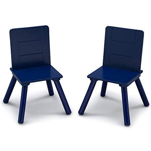 Delta Children Kids Table and Chair Set with Storage (2 Chairs Included) - Ideal for Arts & Crafts, Snack Time, Homeschooling, Homework & More, Grey/Blue