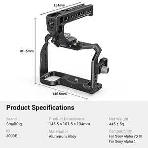 SMALLRIG Camera Cage Kit Master Kit for Sony Alpha 7S III / A7S III / A7S3 with HDMI Cable Clamp, NATO Rail, NATO Top Handle - 3009