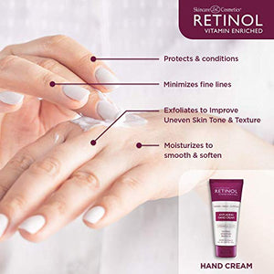 Retinol Anti-Aging Hand Cream – The Original Retinol Brand For Younger Looking Hands –Rich, Velvety Hand Cream Conditions & Protects Skin, Nails & Cuticles – Vitamin A Minimizes Age’s Effect on Skin