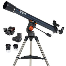 Load image into Gallery viewer, Celestron - AstroMaster 70AZ Telescope - Refractor Telescope - Fully Coated Glass Optics - Adjustable Height Tripod – BONUS Astronomy Software Package

