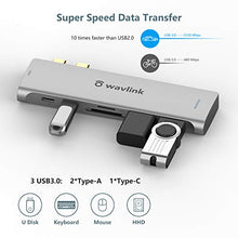 Load image into Gallery viewer, WAVLINK USB C Hub, 7-in-2 Type C Adapter Mini Docking Station with Thunderbolt 3 USB C Port, 4K HDMI, 2 USB 3.0, SD/TF Card Reader, 100W PD for MacBook Pro 2016-2020 MacBook Air 2018-2020
