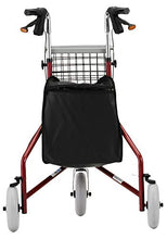 Load image into Gallery viewer, NOVA Traveler 3 Wheel Rollator Walker, All Terrain 8” Wheels, Includes Bag, Basket and Tray, Red
