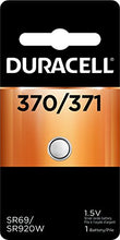 Load image into Gallery viewer, Duracell 370/371 Silver Oxide Button Battery, 1 Count Pack, 370/371 1.5 Volt Battery, Long-Lasting for Watches, Medical Devices, Calculators, and More
