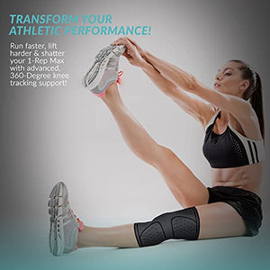 MODVEL 2 Pack Knee Brace | Knee Compression Sleeve for Men & Women | Knee Support for Running | Medical Grade Knee Pads for Meniscus Tear, ACL, Arthritis, Joint Pain Relief. (Small, Black)