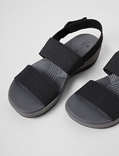 Load image into Gallery viewer, Clarks womens Arla Jacory Wedge Sandal, Black Solid, 8 US
