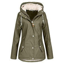 Load image into Gallery viewer, Pervobs Raincoats Waterproof Rain Jacket Active Outdoor Detachable Hooded Women&#39;s Trench Coats Windbreaker Jacket(3X-Large, B-Army Green)
