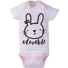 Load image into Gallery viewer, Gerber Baby Girls&#39; 8 Pack Short Sleeve Onesies Bodysuits, Pink Bunny, 6-9 Months
