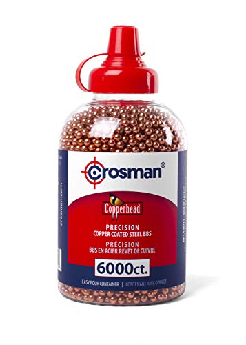 Crosman Copperhead 4.5mm Copper Coated BBs in EZ-Pour Bottle for BB Air Pistols and BB Air Rifles (6000-Count)