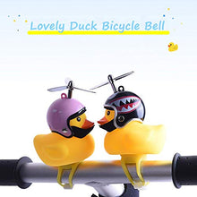 Load image into Gallery viewer, NEKRASH Duck Bike Bell, Rubber Duck Bicycle Accessories with LED Light, Cute Propeller Handlebar Bicycle Horns for Kids Toddler Children Adults Sport Outdoor

