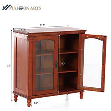 Load image into Gallery viewer, MAISON ARTS Buffet &amp; Sideboard Kitchen Storage Cabinet w/Adjustable Shelves Buffet Cabinet w/Glass Doors China Cabinet for Kitchen Dining Room Living Room, Embossed Frame
