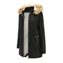 Load image into Gallery viewer, LUOMIO Women&#39;s Waterproof Ski Jacket Warm Winter Snowcoat Mountain Windbreaker Hooded Raincoat Removable Collar Coat Black
