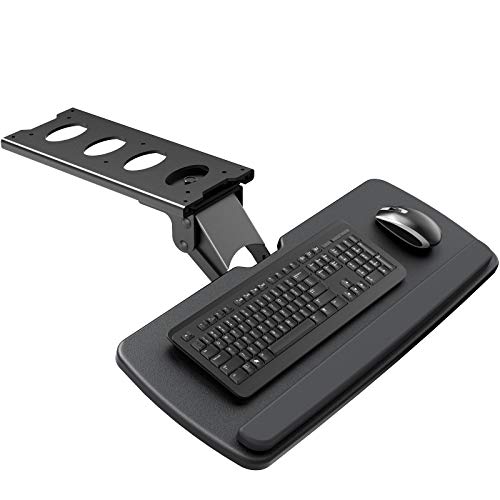 HUANUO Keyboard Tray Under Desk，360 Adjustable Ergonomic Sliding Keyboard & Mouse Tray, 25