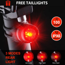 Load image into Gallery viewer, VICTAGEN Bike Lights,Waterproof Bike Headlight,Rechargeable Bicycle Front and Back Taillight Set -Bicycle Lights &amp; Rear Light,Bike Bicycle Accessories for Men Women Kids Road Mountain Night Riding
