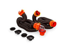 Load image into Gallery viewer, Camco 20&#39; (39742) RhinoFLEX 20-Foot RV Sewer Hose Kit, Swivel Transparent Elbow with 4-in-1 Dump Station Fitting-Storage Caps Included , Brown

