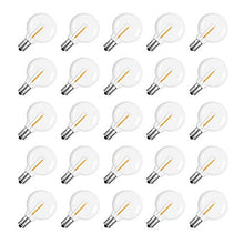 Load image into Gallery viewer, G40 Led Replacement Light Bulbs, E12 Screw Base Shatterproof LED Globe Bulbs Light for Outdoor String Lights,1Watt Equvalent to 5 Watt Incandescent Bulbs,Warm White, 25Pack

