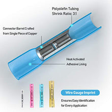 Load image into Gallery viewer, TICONN 200 PCS Heat Shrink Butt Connectors Kit, AWG 24 – 10 4 Sizes Butt Splice, Insulated Waterproof Electrical Marine Automotive Wire Crimp Terminals
