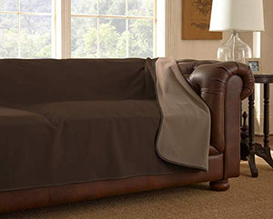 Mambe 100% Waterproof Furniture Cover for Pets and People (Sofa 70"x 120", Chocolate-Cappuccino)
