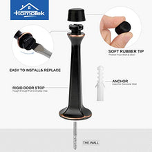 Load image into Gallery viewer, HOMOTEK 4 Pack Heavy Duty Solid Rigid Door Stop with Soft Rubber Tip, Zinc Die Cast Door Stopper Protect Wall &amp; Door, Oil Rubbed Bronze
