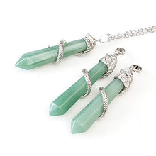 Load image into Gallery viewer, Hexagonal Pile Natural Aventurine Gemstone Pendant Necklace Healing Crystal Reiki Chakra Gem Stones 18 Inch (1pc) GGP-D10

