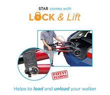 Load image into Gallery viewer, NOVA Medical Products Star 8 Rollator Walker with Perfect Fit Size System, Lightweight &amp; Foldable, Easy to Lift &amp; Carry, Great for Travel, Color Diamond Sky Blue

