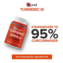 Load image into Gallery viewer, Turmeric Curcumin with Black Pepper, Qunol 2250mg Turmeric Extract with 95% Curcuminoids, Extra Strength Supplement, Enhanced Absorption, Supports Healthy Inflammation Response, 90 Vegetarian Capsules
