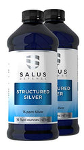 Load image into Gallery viewer, Salus Defense Structured Silver Liquid — Daily Immune Support Supplement with Advanced Structured Silver Technology — All Natural and Safe for All Ages with No Additives — 16 Ounce Bottle (2 Pack)
