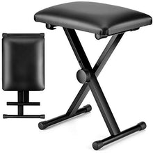 Load image into Gallery viewer, CAHAYA Keyboard Bench X-Style Height Adjustable 16.3-19.6in Padded Cushion Piano Stool Bench Keyboard Chair for Keyboards Piano CY0257
