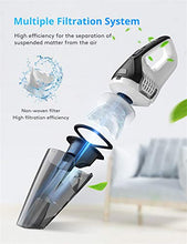 Load image into Gallery viewer, Homasy Handheld Vacuum Cordless, 8Kpa Hand Vacuum with Powerful Cyclonic Suction, Portable Vacuum Cleaner with Long Lasting up to 30mins (Wet&amp;Dry, 3H Charging) for Pet Hair, Dust,Gravel,Home Cleaning
