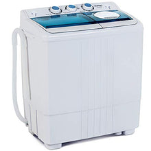 Load image into Gallery viewer, KUPPET Compact Twin Tub Portable Mini Washing Machine 21lbs Capacity, Washer(14.4lbs)&amp;Spiner(6.6lbs)/Built-in Drain Pump/Semi-Automatic
