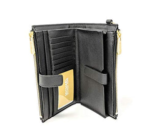 Michael Kors Women's Jet Set Travel Double Zip Wristlet, Black Saffiano, One Size