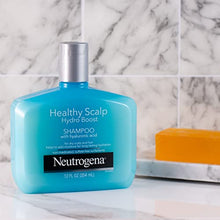 Load image into Gallery viewer, Neutrogena Moisturizing Healthy Scalp Hydro Boost Shampoo for Dry Hair and Scalp, with Hydrating Hyaluronic Acid, pH-Balanced, Paraben &amp; Phthalate-Free, Color-Safe, 12 Fl Oz (pack of 3)
