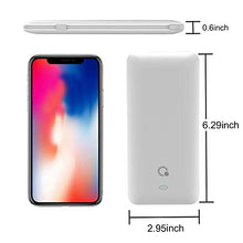 Load image into Gallery viewer, 10000mAh Q Portable Charger, Ultra Slim USB C Power Bank, 4 Output Dual Input External Battery Pack with Built-in AC Wall Plug,Built in Micro and USB C Three Cables Compatible with All mobilephone
