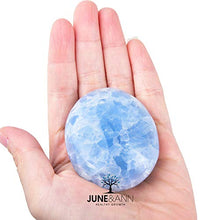 Load image into Gallery viewer, June&amp;Ann Natural Celestite Palm Stones, Healing Gemstone Therapy Worry Crystal Stones for Meditation Chakra Balancing Collection, Irregular Shape

