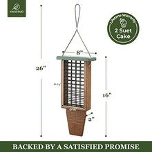 Load image into Gallery viewer, Kingsyard Recycled Plastic Suet Bird Feeder, Double Capacity Tail-Prop Suet Feeder for Outside Hanging, Sturdy &amp; Durable, Great for Woodpecker &amp; Clinging Birds, Green

