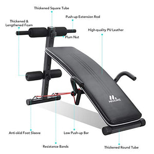 Sit Up Bench Workout Ab Exercise For Home Gym, MaxKare Multifunctional Bench Press Recline Adjustable