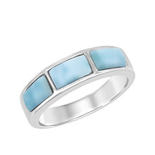 Load image into Gallery viewer, Sterling Silver Larimar Band Ring (Size 6)
