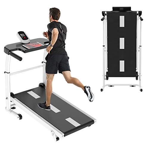 SAQIMA Folding Treadmill for Home Portable Walking Treadmill Running Exercise Machine Compact LED Display Treadmill for Home Gym Fitness Workout Jogging Walking with Tablet Stand, 5 Levels Adjustable