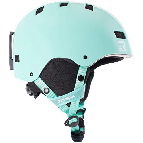 Retrospec Traverse H1 Ski & Snowboard Helmet, Convertible to Bike/Skate, Teal Gloss, Small (51-55cm)