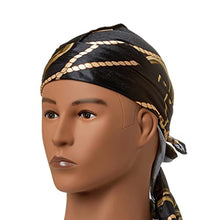 Load image into Gallery viewer, KISS RED Bow Wow Power Wave Luxe Design Durag HDUPPL01 (Black Gold)
