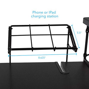 Atlantic Gaming Original Gaming Desk - 32 inch TV Stand, Charging Station, Speaker/5 Game/Controller/Headphone Storage