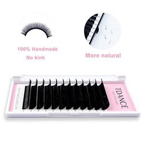 TDANCE Eyelash Extension Supplies Rapid Blooming Volume Eyelash Extensions Thickness 0.07 D Curl Mix 14-19mm Easy Fan Volume Lashes Self Fanning Individual Eyelashes Extension (D-0.07,14-19mm)