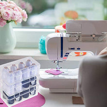 Load image into Gallery viewer, New brothread Polyester Embroidery Machine Thread 1000m Each with Clear Plastic Storage Box for Embroidery &amp; Quilting - 4xWhite+4xBlack
