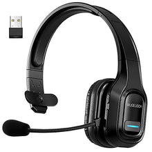 Load image into Gallery viewer, WUGEUSCH Wireless Headset With Microphone - Noise Canceling Headphones with Mic - On-Ear Earphones with USB Dongle for Office Work, Video Calling, Call Center - 32H Talk Time, Clear Audio Transmission
