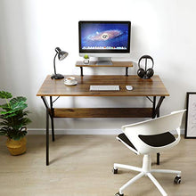 Load image into Gallery viewer, GreenForest Computer Desk 32" Writing Study Table with Moveable Storage Shelf, Home Office PC Workstation for Small Spaces Gaming Desk, Walnut
