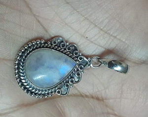925 Sterling Silver Pendant Natural Moonstone Pendant Handmade Solitaire Pendant